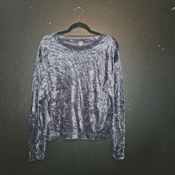 Free People We The Free Milan Layering Dolman Sleeve Velvet Top - Picture 2 of 5